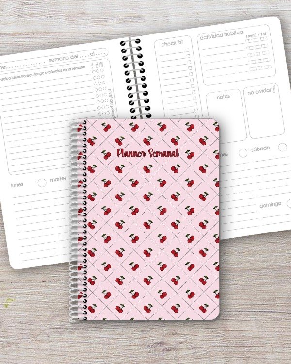 Producto - Planner Semanal A5 dis. cherry
