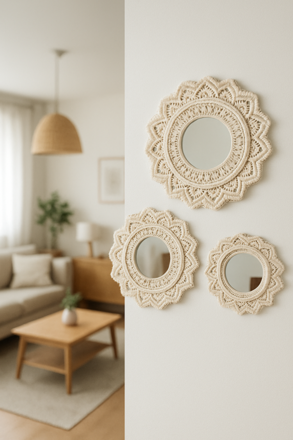 Producto - Espejo con macramé x 3