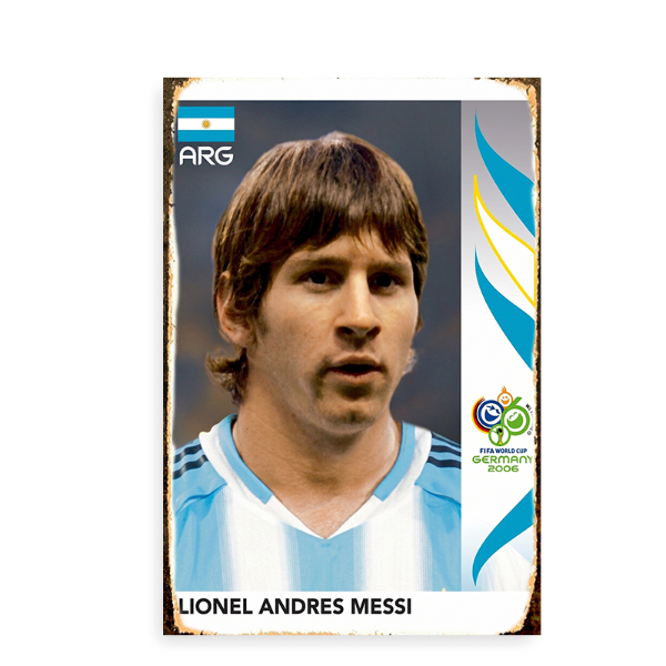 Producto - Chapa retro Mundial 2006 Messi  (SPO/104)