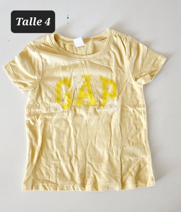 Producto - Remera manga corta gap talle 4 amarilla margaritas
