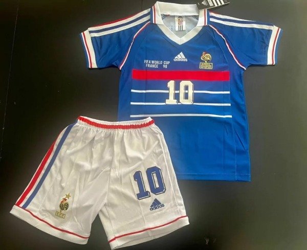 Producto - CAMISETA IMPORTADO FRANCIA TITULAR RETRO 1998 NIÑOS #10 ZIDANE