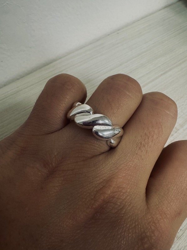 Producto - Anillo trenzado Inflado Acero Blanco