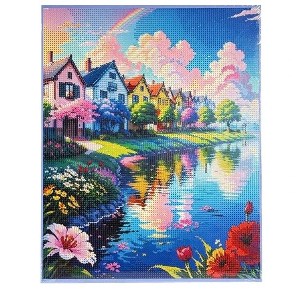 Producto - DIAMOND PAINTING 30X40 CASITAS DE COLORES