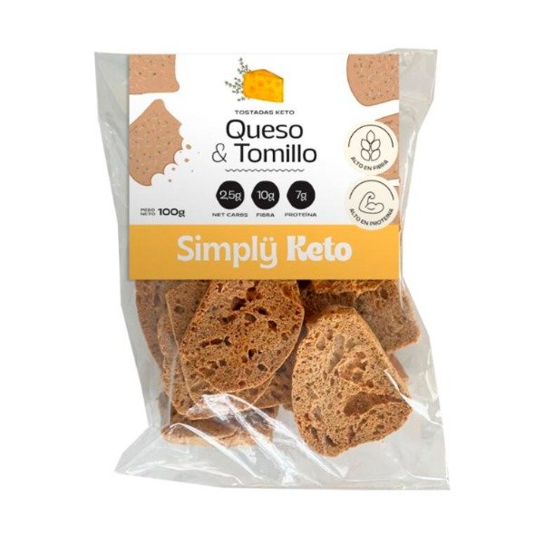 Producto - Tostadas Keto Queso y Tomillo x 100g SIMPLY KETO