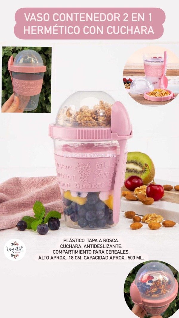 Producto - VASO CONTENEDOR 2 EN 1 rosa