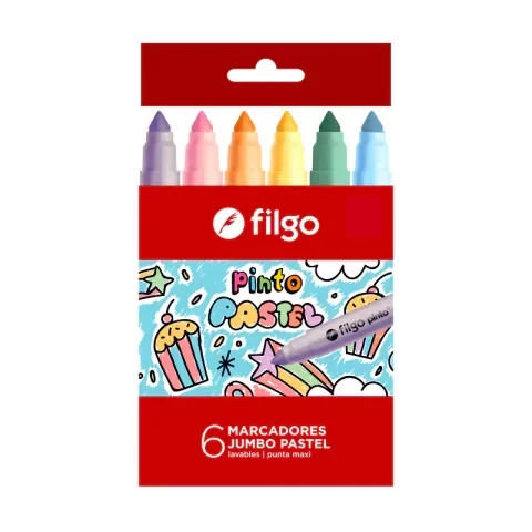 Producto - Marcador escolar Filgo Jumbo colores pastel x 6