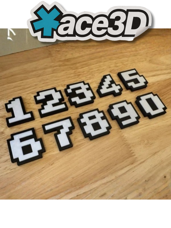 Producto - Set de Imanes de Números Pixelados Decorativos para Heladera