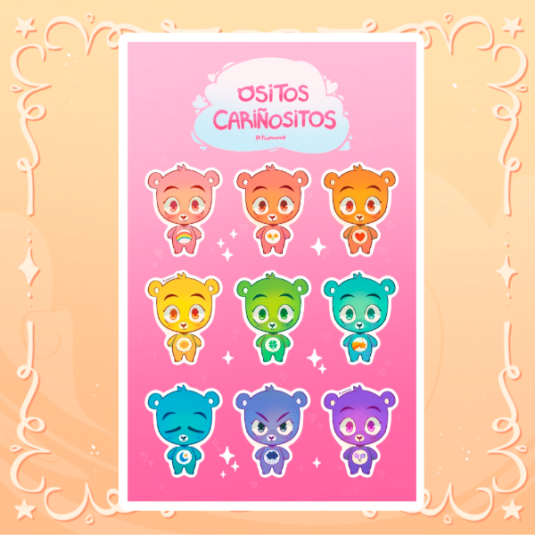 Producto - [Plancha de Stickers] Ositos Cariñositos