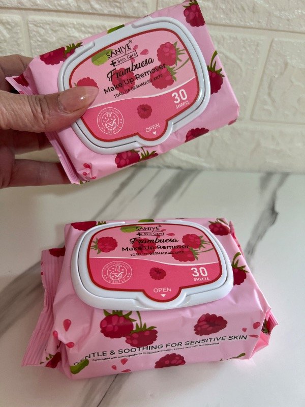 Producto - Toallitas Desmaquillantes Saniye Skin Care - Aroma Frambuesa x30 Unidades - 0