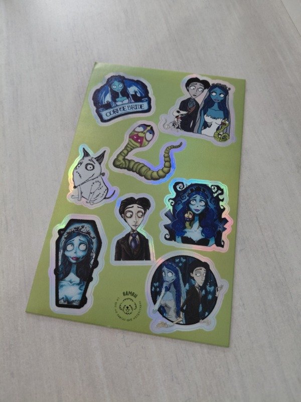 Producto - Planchitas de stickers - El cadáver de la novia