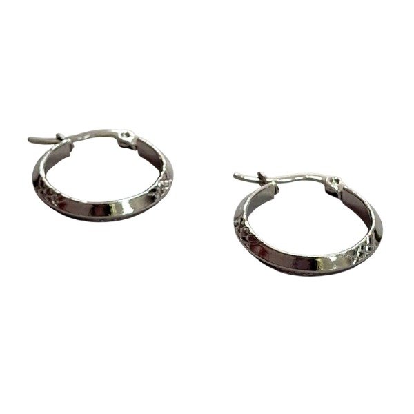 Producto - Aros argolla Lineas cruzadas Acero quirurjico 2cm