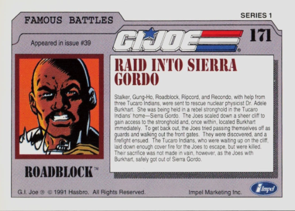 Producto - 1991 Impel G.I. Joe  #171 - Raid into Sierra Gordo FB - 1