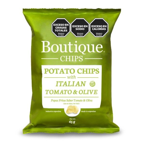 Producto - Papas Fritas Italian tomato Y olive 65 gr SIN TACC BOUTIQUE CHIPS