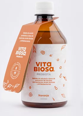 Producto - Bebida probiótica a base de hierbas 500ml - Sabor Naranja - Vitabiosa
