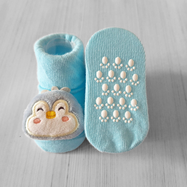 Producto - Media Antideslizante Pingüino Celeste