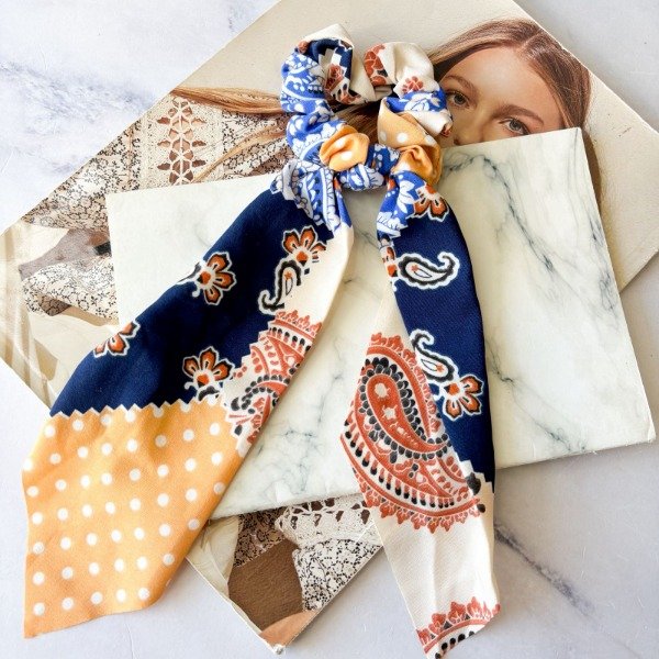 Producto - Scrunchie Lazo Boho Azul