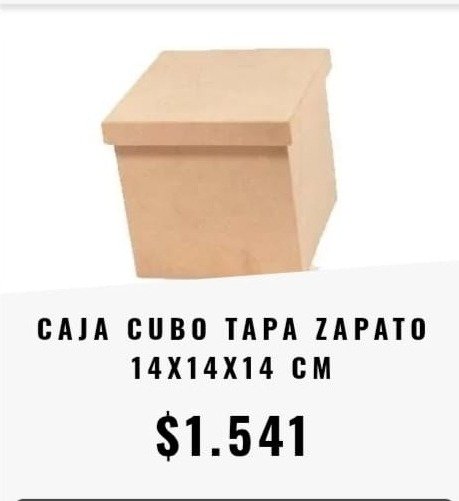 Producto - CAJA CUBO TAPA ZAPATO 14X14X14 CM