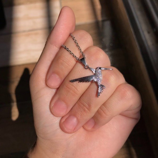 Producto - Conjunto Cadena + Dije Colibri con cubic