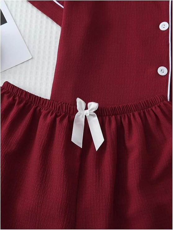 Producto - Conjunto de pijama de 2 piezas Borgoña - 3