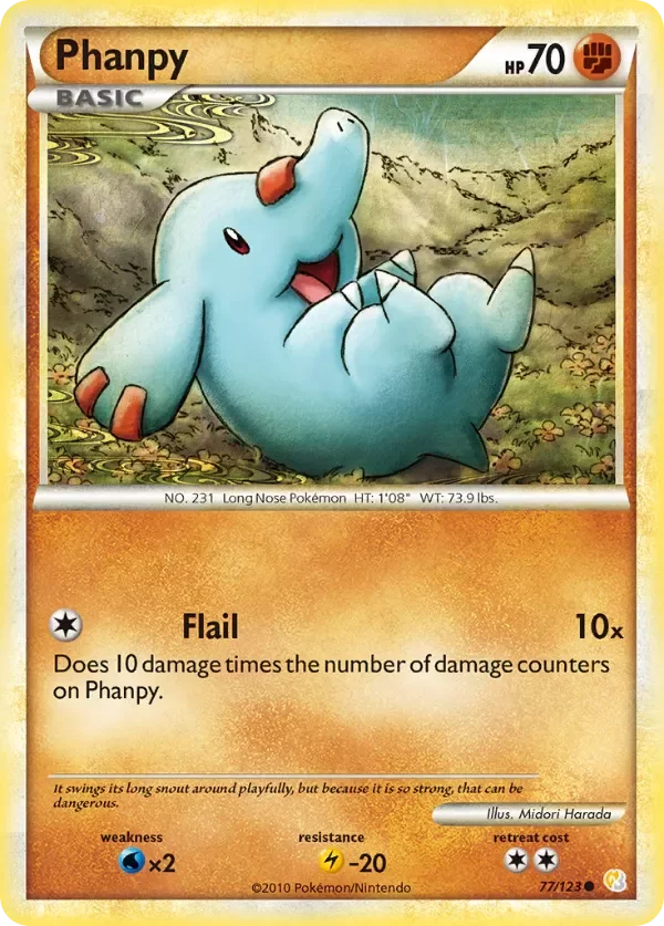 Producto - Phanpy 77/123 HeartGold and SoulSilver: Base Set