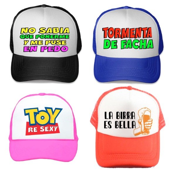Producto - Gorra trucker para cotillon con Frases x 10