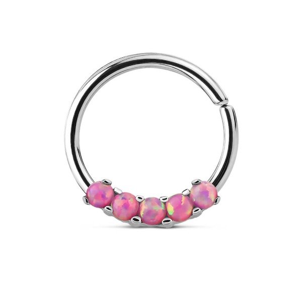 Producto - Piercing septum argollita sin fin 5 opalos acero