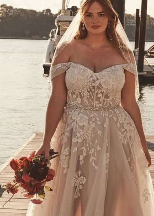 Vestido de novia Corte A con Tul nupcial con Glitter - By Holly Vestidos