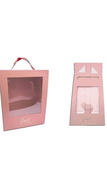 Producto - Caja Regalo Rigida con Exhibidor y Manija de cuerina - Rosa