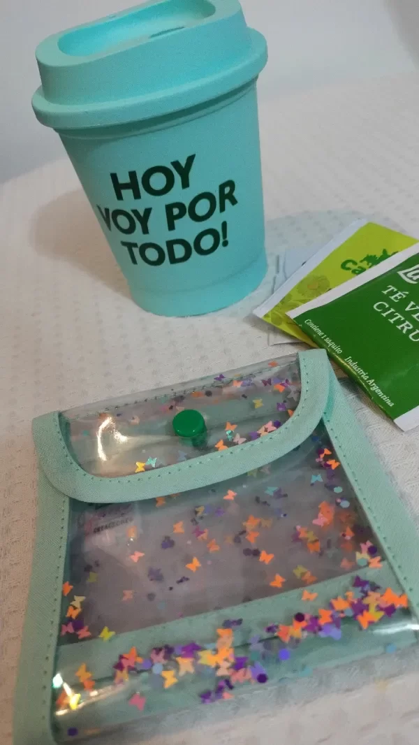 Producto - PORTA SAQUITO DE TE VERDE AGUA CON VERDE