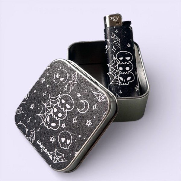 Producto - Lata y encendedor Skulls