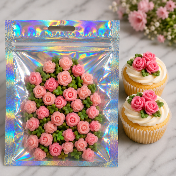 Producto - FLORES ROCOCO MINI ROSA AZUCAR X25