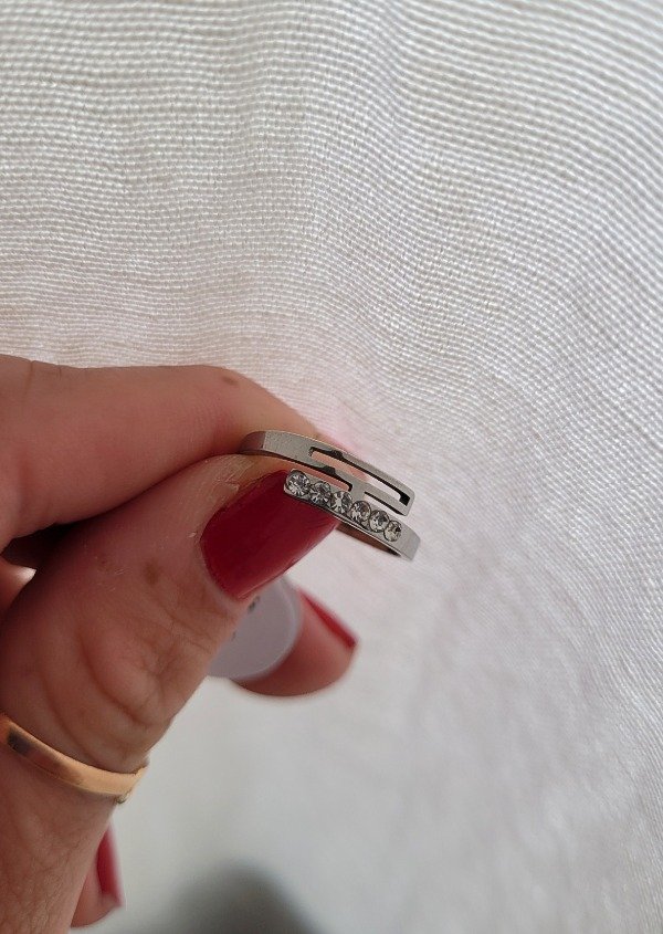 Producto - Anillo cruzado + strass AQ
