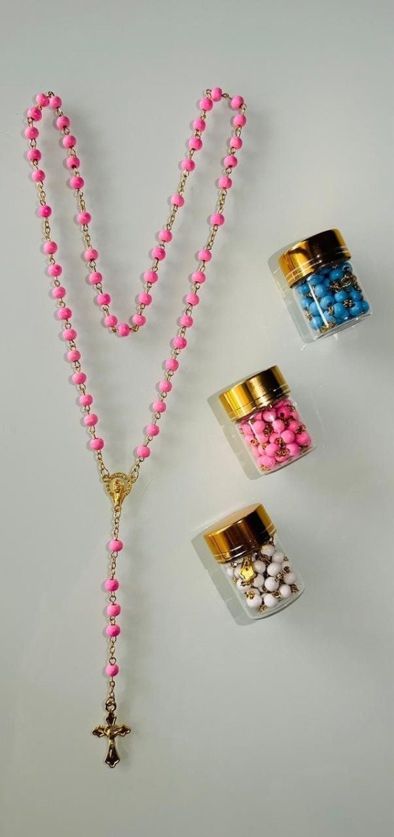 Producto - Rosarios madera perfumados en frasquito por docena