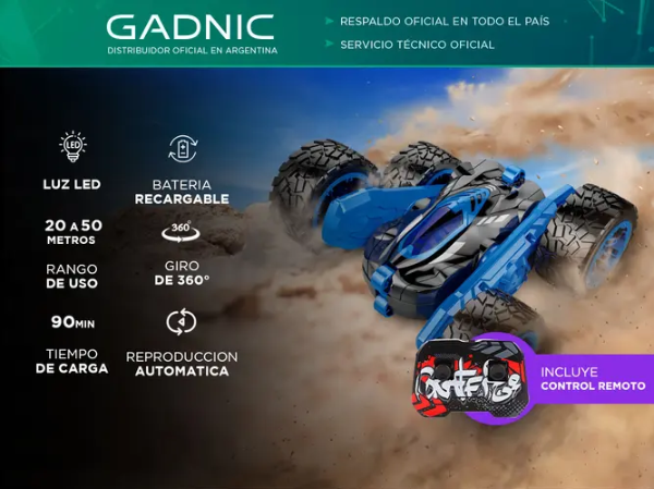 Producto - Auto a radio control -wireless 2.4GHz -giro 360 -luz led -alcance 50 mts