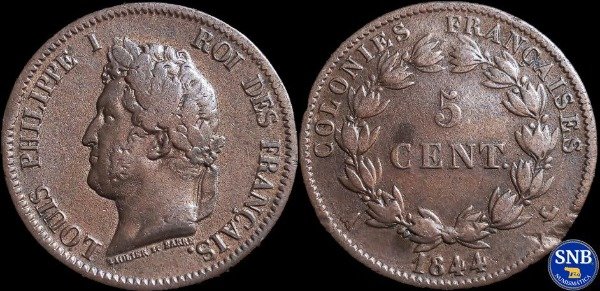 Producto - Islas Marquesas - 5 Cpentimos (1844) KM #12 - Colonia Francesa