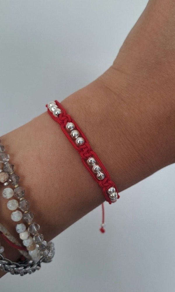 Producto - Pulsera Macrame Regulable de Hilo Rojo Abundancia - 0