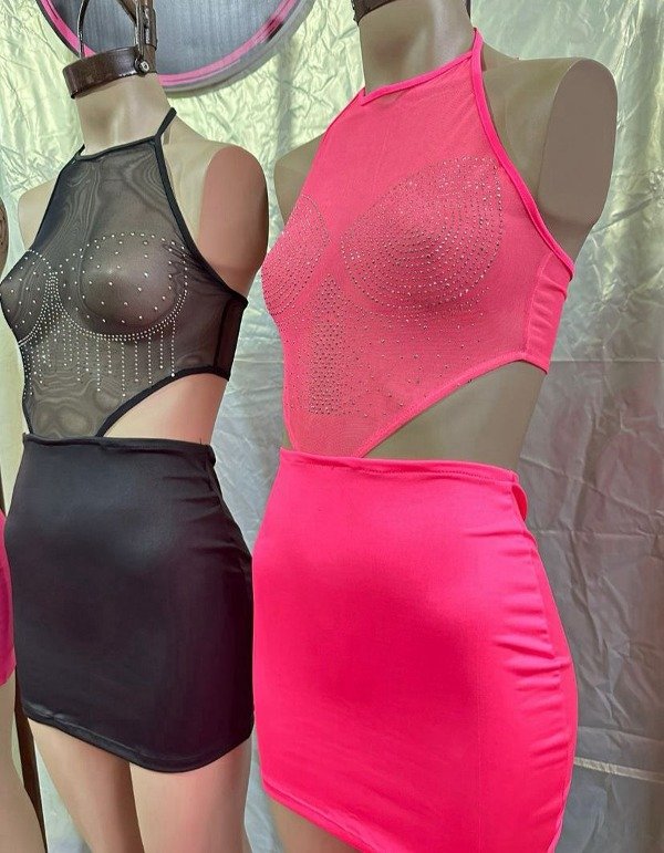 Vestido tul strass