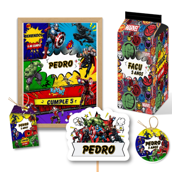Producto - kit imprimible AVENGERS personalizado