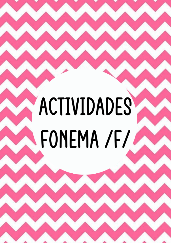 Producto - Actividades fonema "F" (librito)