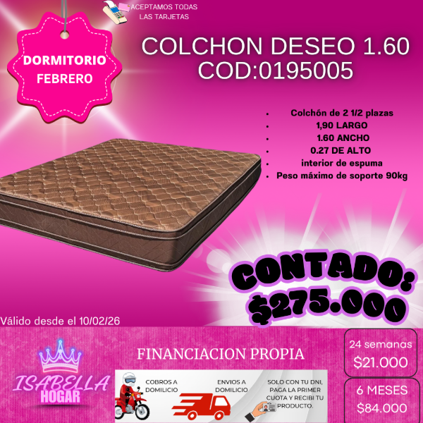 Producto - COLCHON DESEO 1.60 - COD:0195005