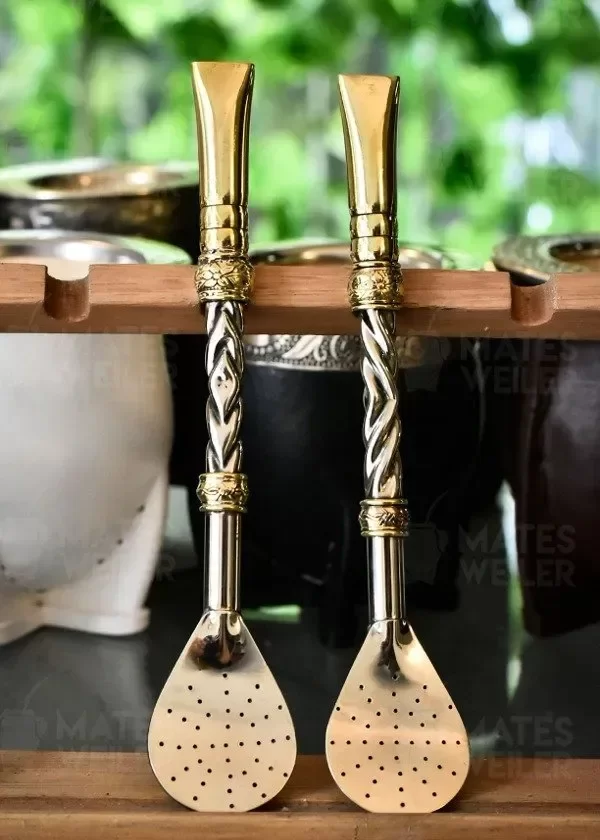 Producto - Bombillón Recto Deluxe de Alpaca y Bronce (Macizo)