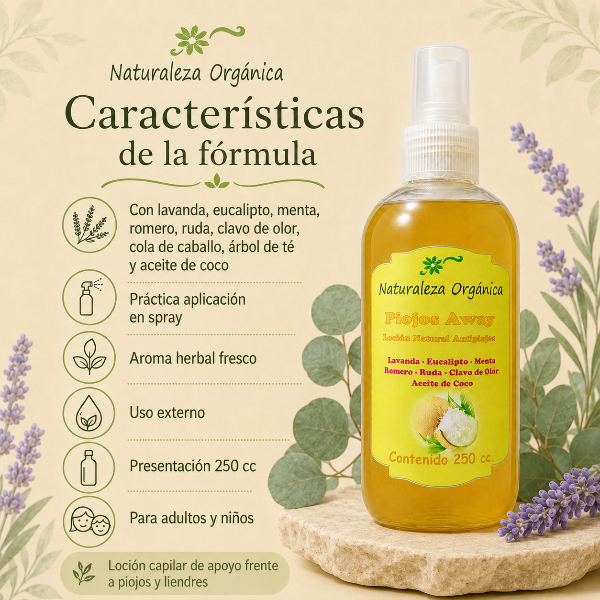 Producto - Loción Antipiojos Natural para Niños - PiojosAway Tratamiento Capilar - 5