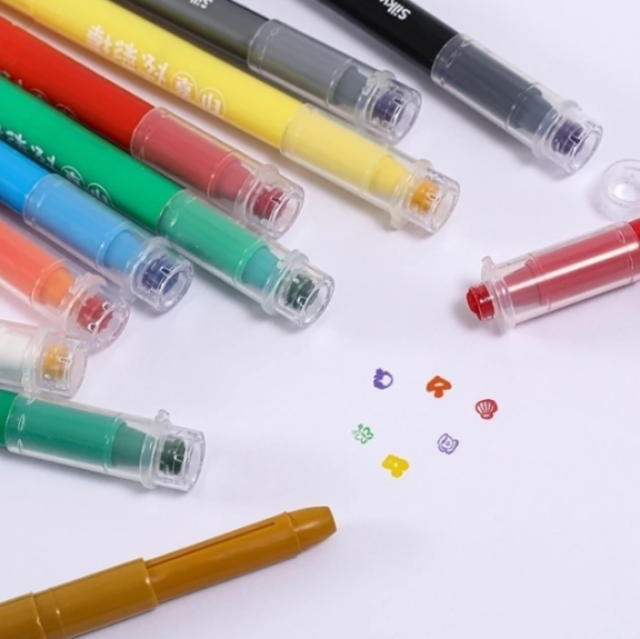 Producto - valijita de CRAYONES acuarelables con sellos. 24 unidades - 5