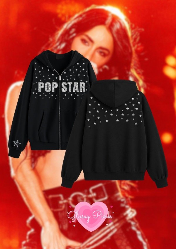 Producto - Campera Popstar estrellitas - VINILO TEXTIL GLITTER