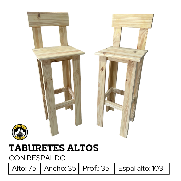 Producto - TABURETES ALTOS CON RESPALDO - 0
