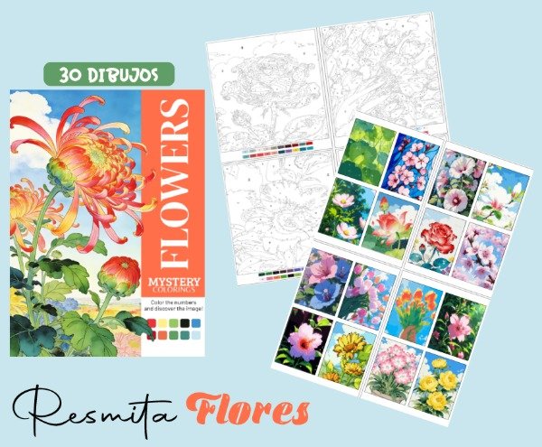 Producto - Resmita para colorear Flores x30 dibujos - 0