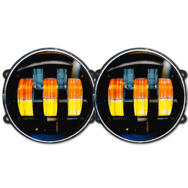 Producto - JGO DE FAROS AUXILIAR REDONDOS 9CM 12/24V LUZ BLANCA AMBAR 24A - 0