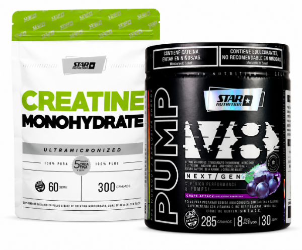 Producto - Combo Pump V8 + Creatina Star Nutrition 300g