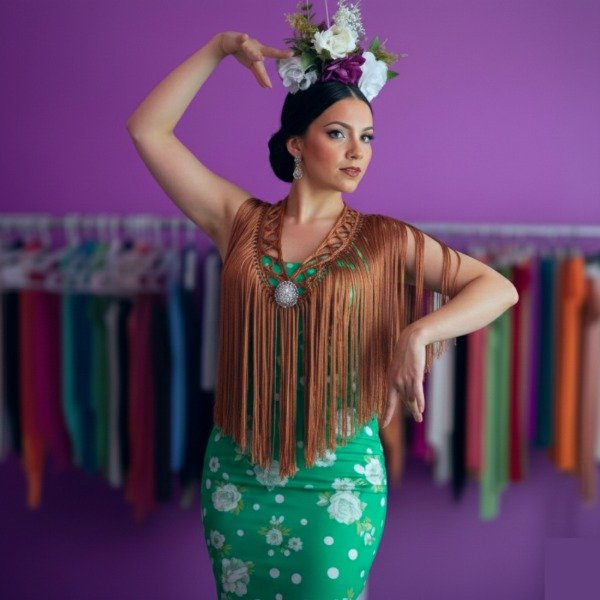 Producto - Tira De Flecos De Seda Para Escote Zig Zag Bronce