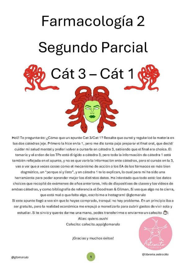 Producto - Farmacología I (Segundo Parcial) - Glomarulo